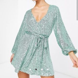 ASOS sequin wrap dress